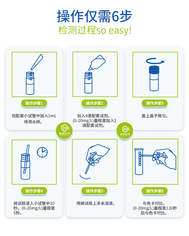 簡(jiǎn)測(cè)&reg;氨氮檢測(cè)試紙 0-100mg/L測(cè)定步驟