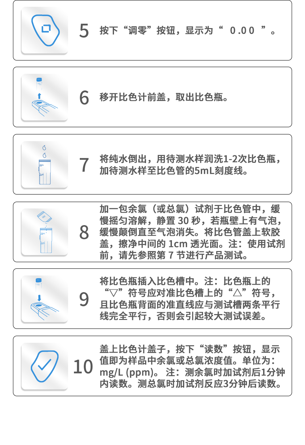 余氯/總氯比色計 HR 測試方法2